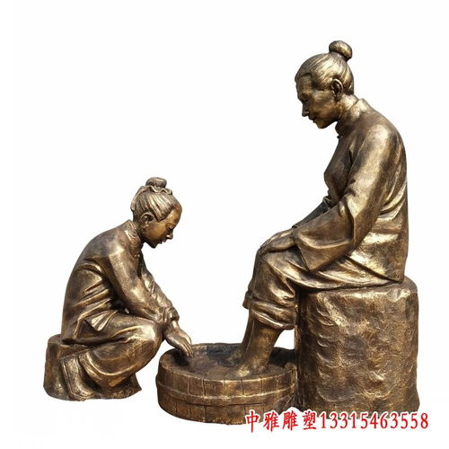 铸铜打造二十四孝雕像 成都紫铜与钢雕的艺术呈现