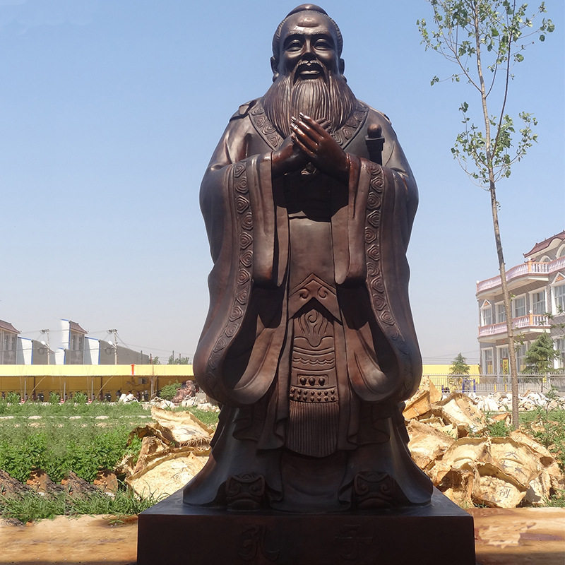 铸铜孔子雕塑,铜雕孔子加工厂家